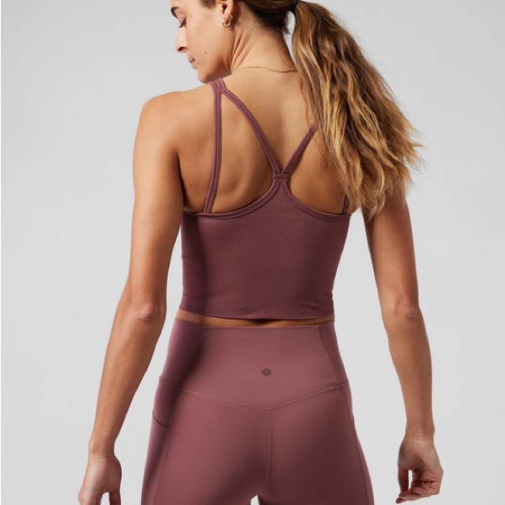 Athleta Aurora High Neck Ribbed Crop Top
